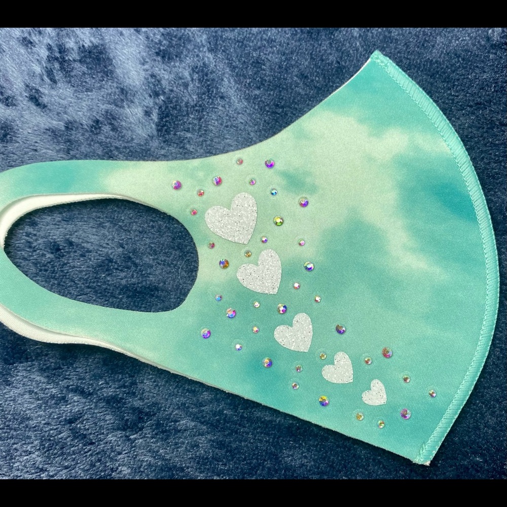 Tie dye rhinestone face mask